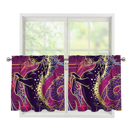 Fantastic Capricorn Sign Print Tier Curtains