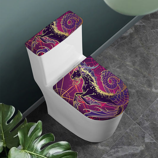 Fantastic Capricorn Sign Print Toilet Lid And Tank Cover Set