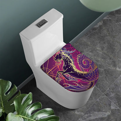 Fantastic Capricorn Sign Print Toilet Lid Cover