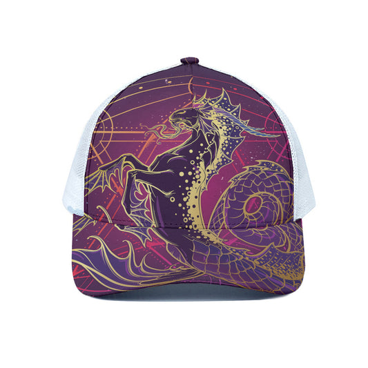 Fantastic Capricorn Sign Print White Mesh Trucker Cap