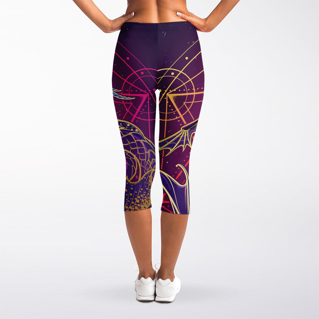 Fantastic Capricorn Sign Print Women's Capri Leggings