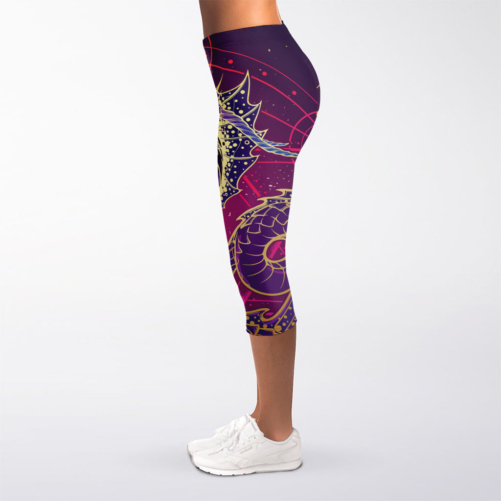 Fantastic Capricorn Sign Print Women's Capri Leggings