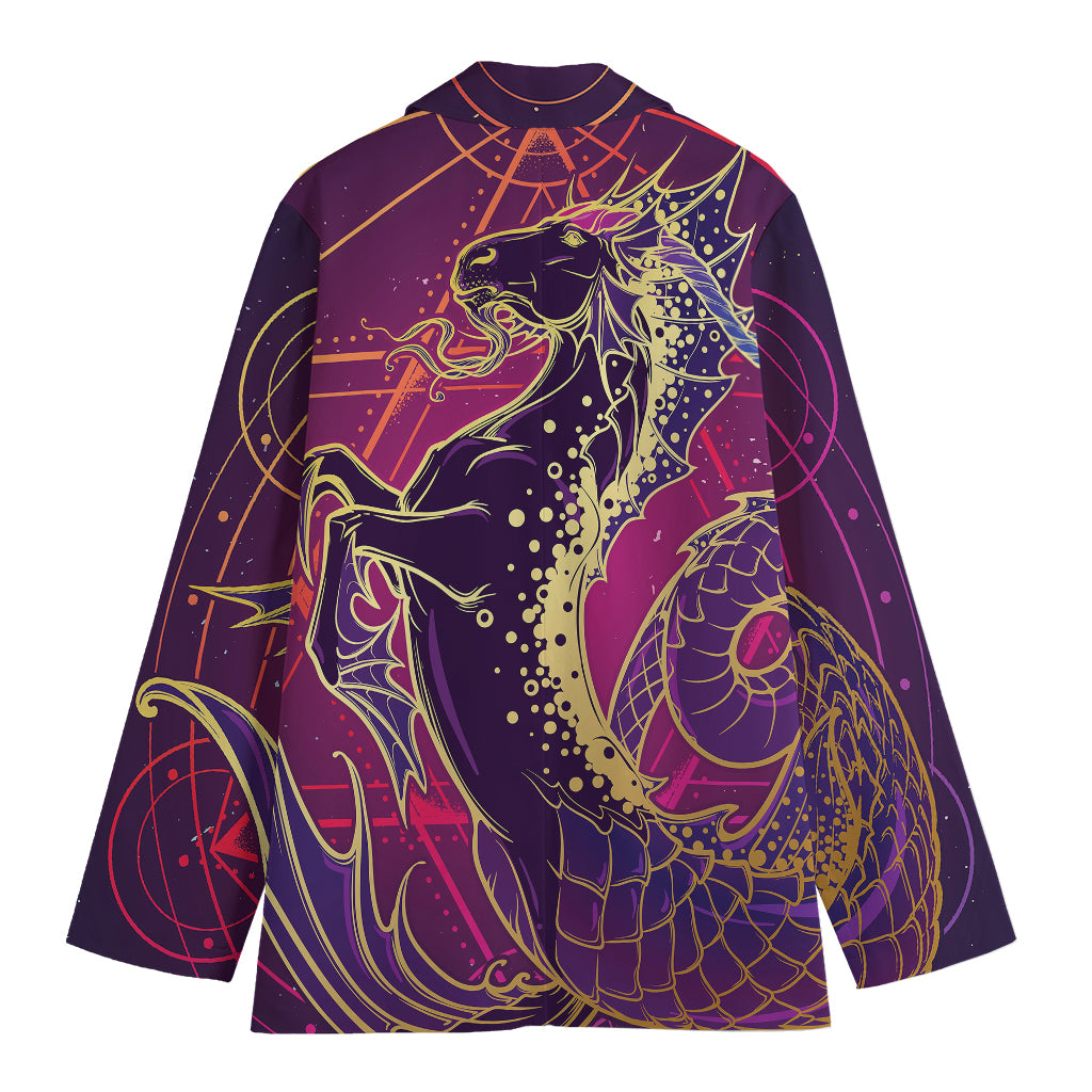 Fantastic Capricorn Sign Print Women's Cotton Blazer