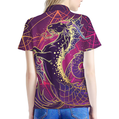 Fantastic Capricorn Sign Print Women's Polo Shirt