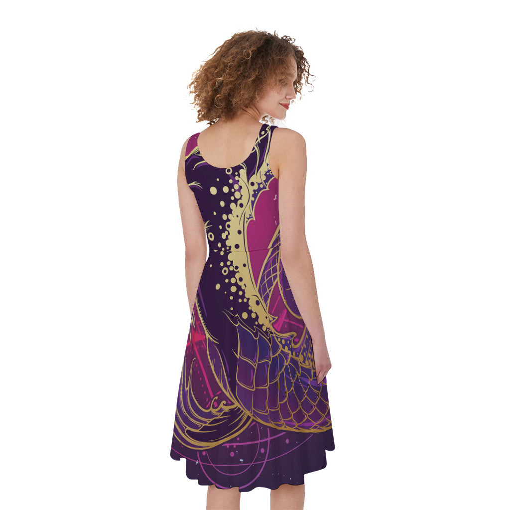 Fantastic Capricorn Sign Print Women's Sleeveless Dress
