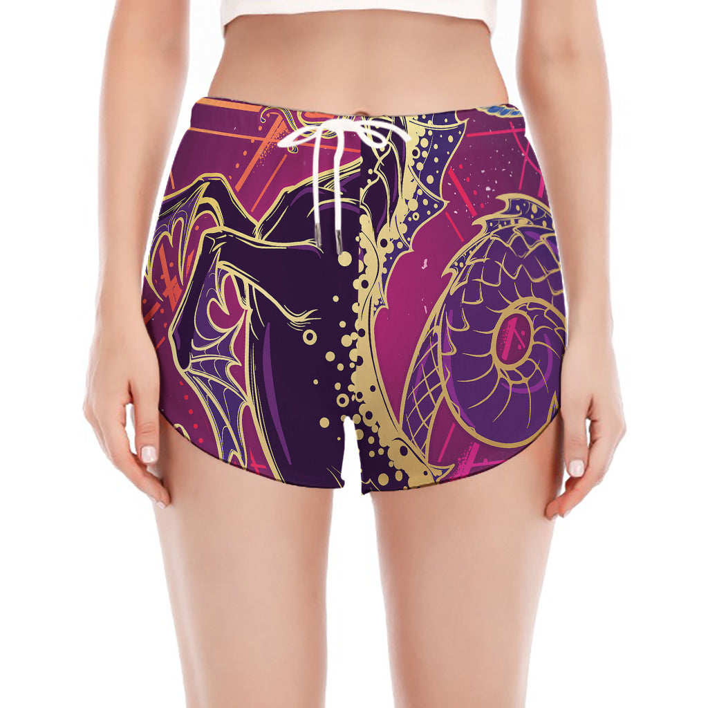 Fantastic Capricorn Sign Print Women's Split Running Shorts