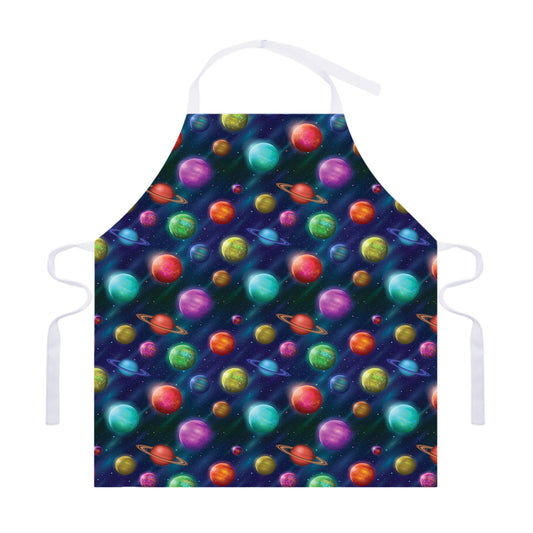 Fantastic Planets Pattern Print Adjustable Apron