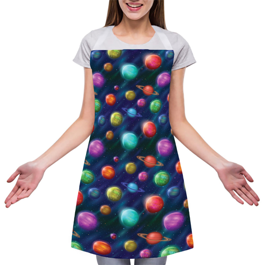 Fantastic Planets Pattern Print Adjustable Apron