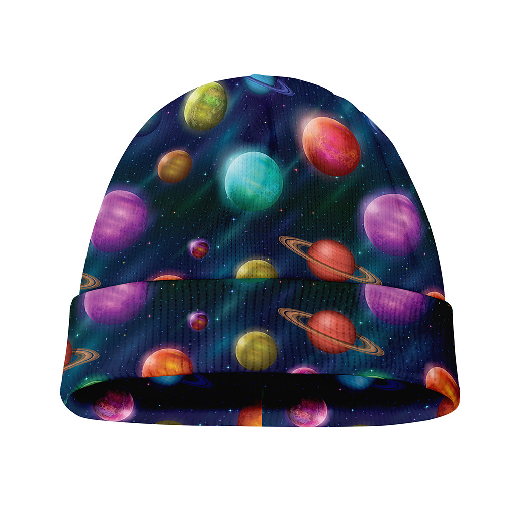 Fantastic Planets Pattern Print Beanie