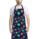 Fantastic Planets Pattern Print Bib Apron With Pocket