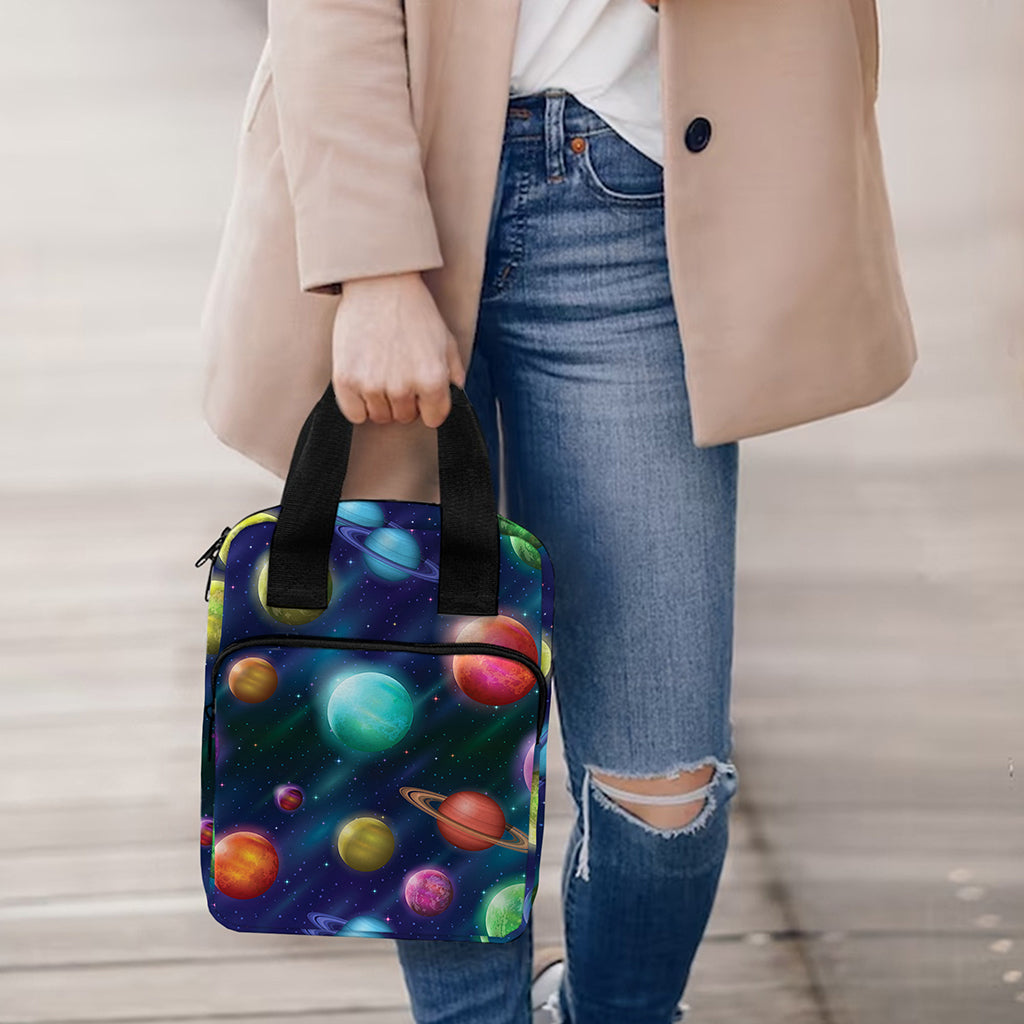 Fantastic Planets Pattern Print Bible Tote Bag