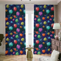 Fantastic Planets Pattern Print Dimout Pencil Pleat Curtains