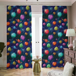 Fantastic Planets Pattern Print Blackout Pencil Pleat Curtains