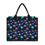 Fantastic Planets Pattern Print Canvas Tote Bag