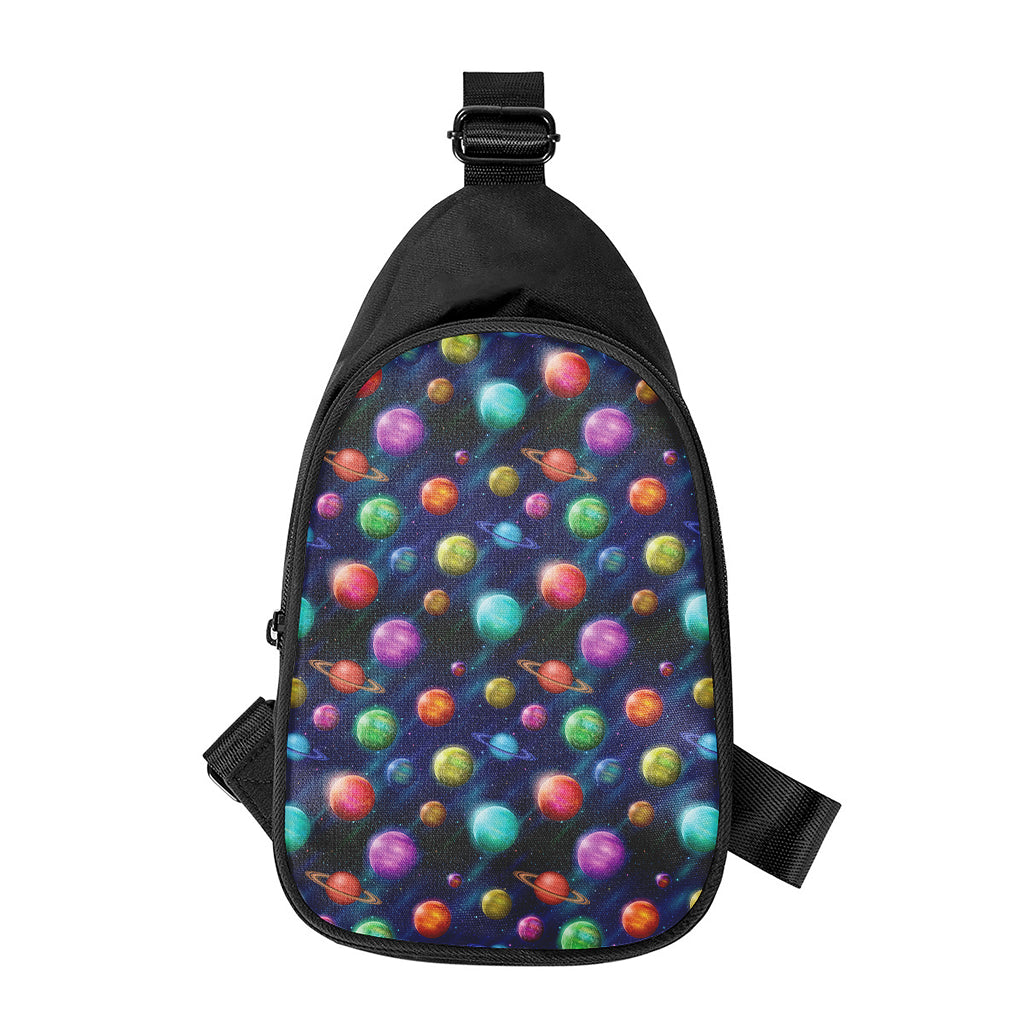 Fantastic Planets Pattern Print Chest Bag