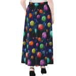 Fantastic Planets Pattern Print Chiffon Maxi Skirt