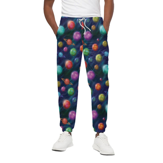 Fantastic Planets Pattern Print Cotton Pants