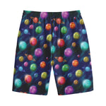 Fantastic Planets Pattern Print Cotton Shorts