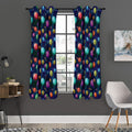 Fantastic Planets Pattern Print Grommet Curtain Panels