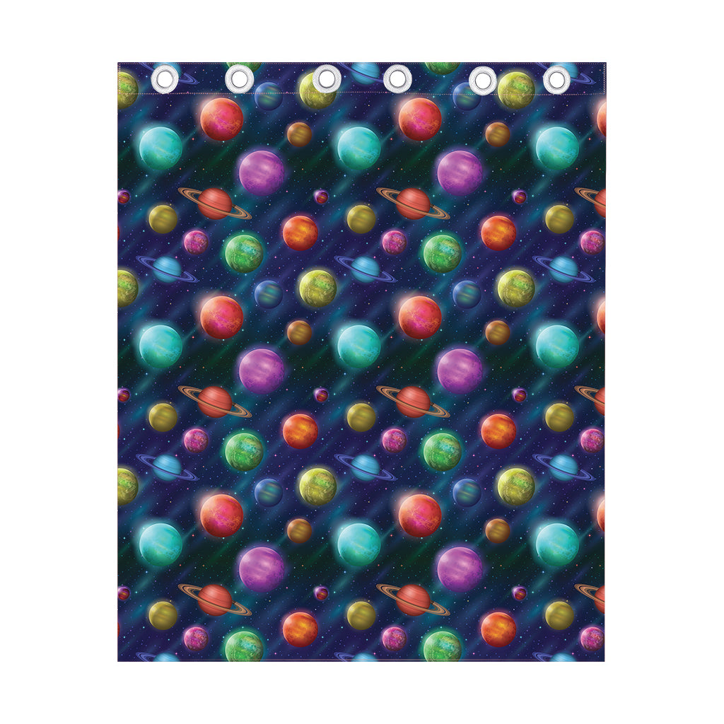 Fantastic Planets Pattern Print Curtain