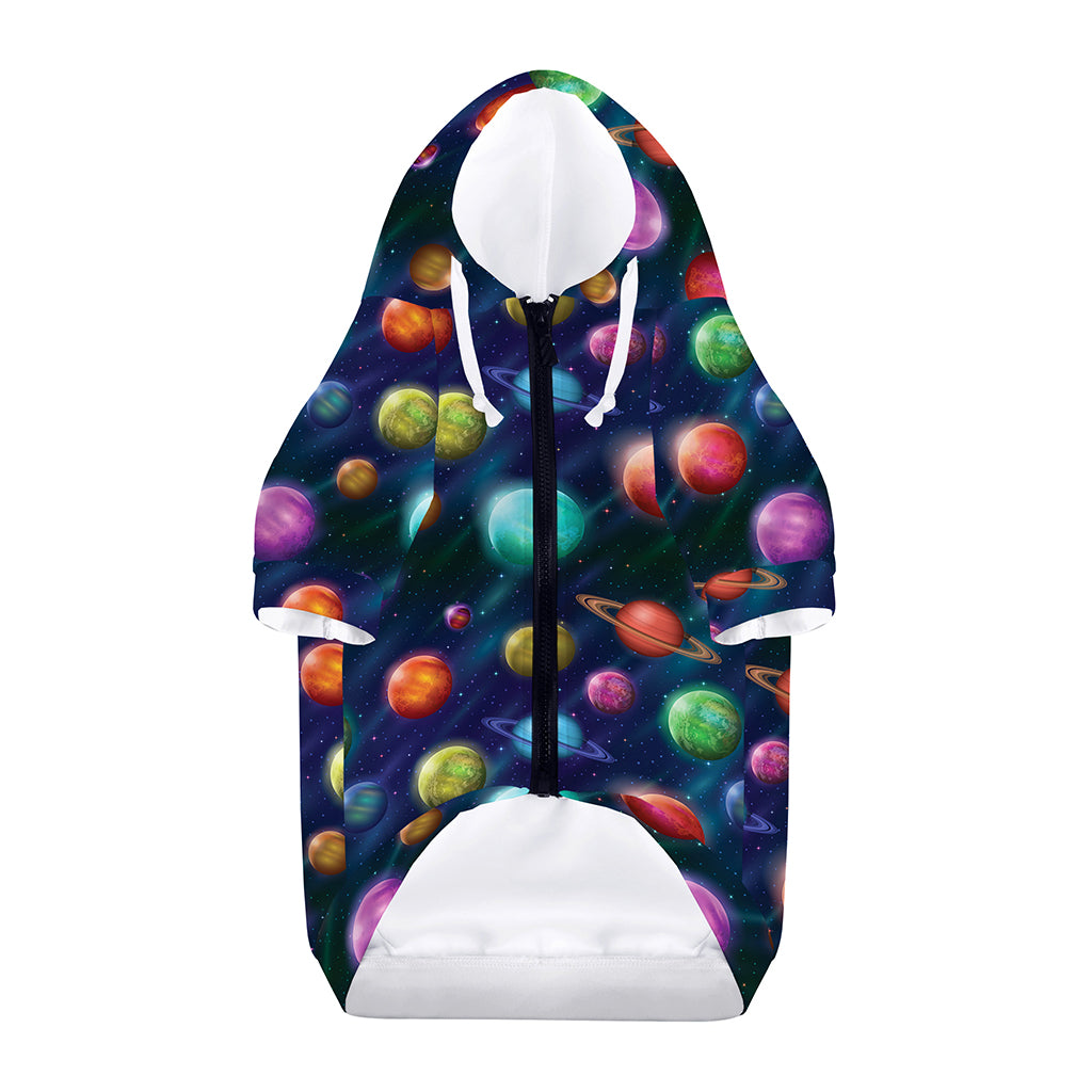 Fantastic Planets Pattern Print Dog Zip Up Hoodie