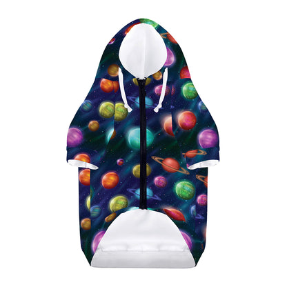 Fantastic Planets Pattern Print Dog Zip Up Hoodie
