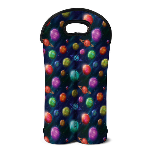 Fantastic Planets Pattern Print Double Neoprene Wine Tote