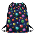 Fantastic Planets Pattern Print Drawstring Backpack