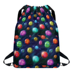 Fantastic Planets Pattern Print Drawstring Backpack