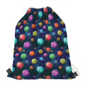 Fantastic Planets Pattern Print Drawstring Bag