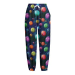 Fantastic Planets Pattern Print Fleece Lined Knit Pants