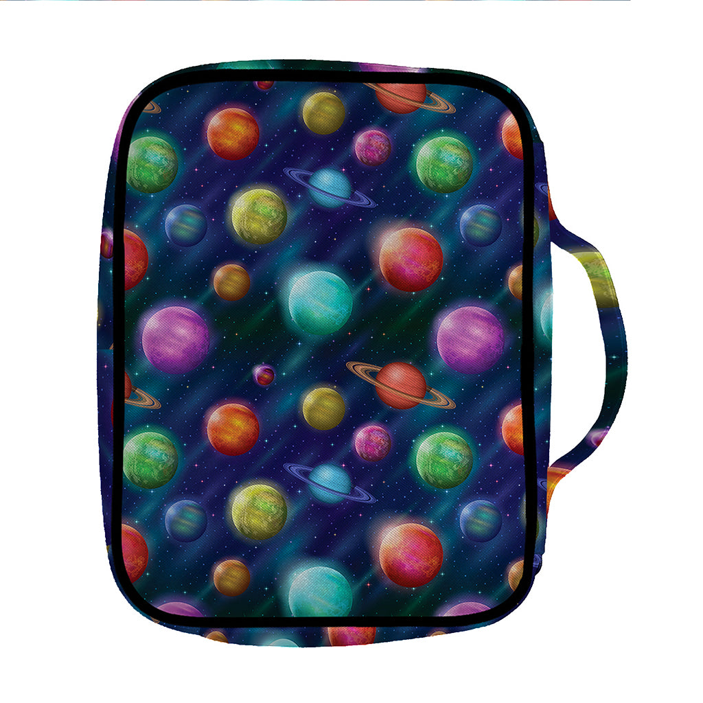 Fantastic Planets Pattern Print Front Pocket Bible Bag