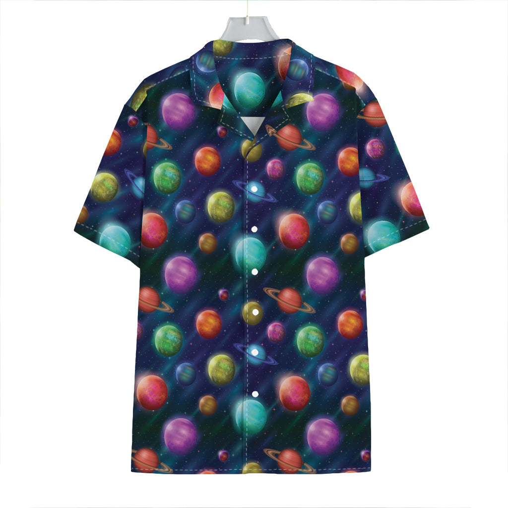 Fantastic Planets Pattern Print Hawaiian Shirt