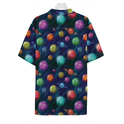 Fantastic Planets Pattern Print Hawaiian Shirt