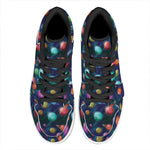 Fantastic Planets Pattern Print High Top Leather Sneakers