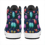 Fantastic Planets Pattern Print High Top Leather Sneakers