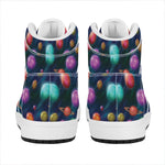 Fantastic Planets Pattern Print High Top Leather Sneakers