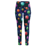 Fantastic Planets Pattern Print High-Waisted Pocket Leggings
