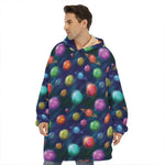 Fantastic Planets Pattern Print Hoodie Blanket