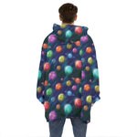 Fantastic Planets Pattern Print Hoodie Blanket