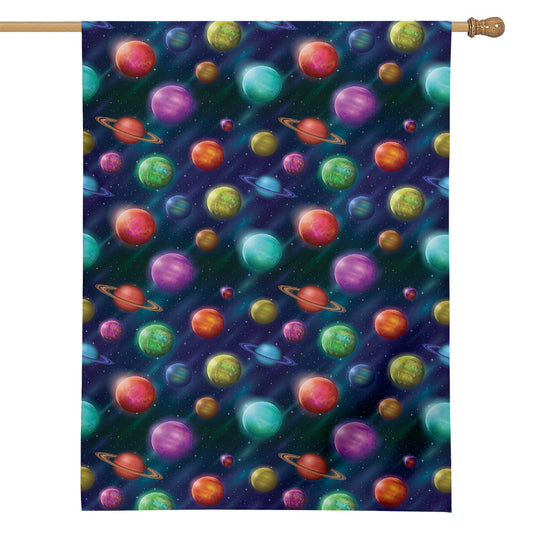 Fantastic Planets Pattern Print House Flag