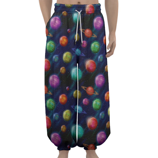 Fantastic Planets Pattern Print Lantern Pants