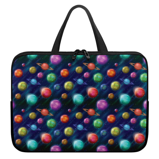 Fantastic Planets Pattern Print Laptop Sleeve With Handle