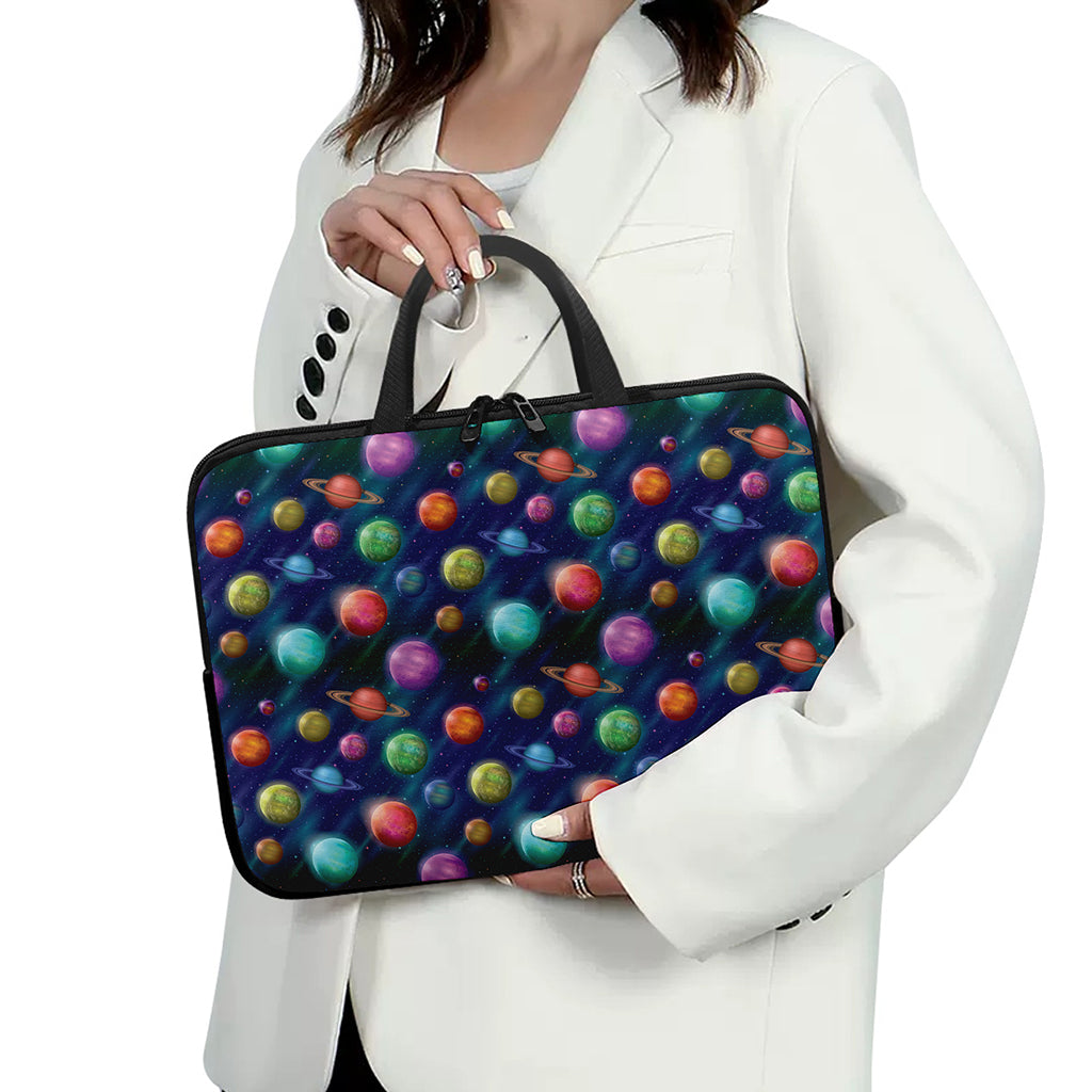 Fantastic Planets Pattern Print Laptop Sleeve With Handle