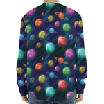Fantastic Planets Pattern Print Long Sleeve Baseball Jersey
