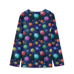 Fantastic Planets Pattern Print Long Sleeve Short Coat