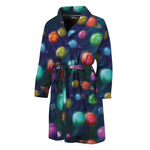 Fantastic Planets Pattern Print Men's Bathrobe
