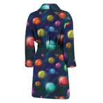 Fantastic Planets Pattern Print Men's Bathrobe