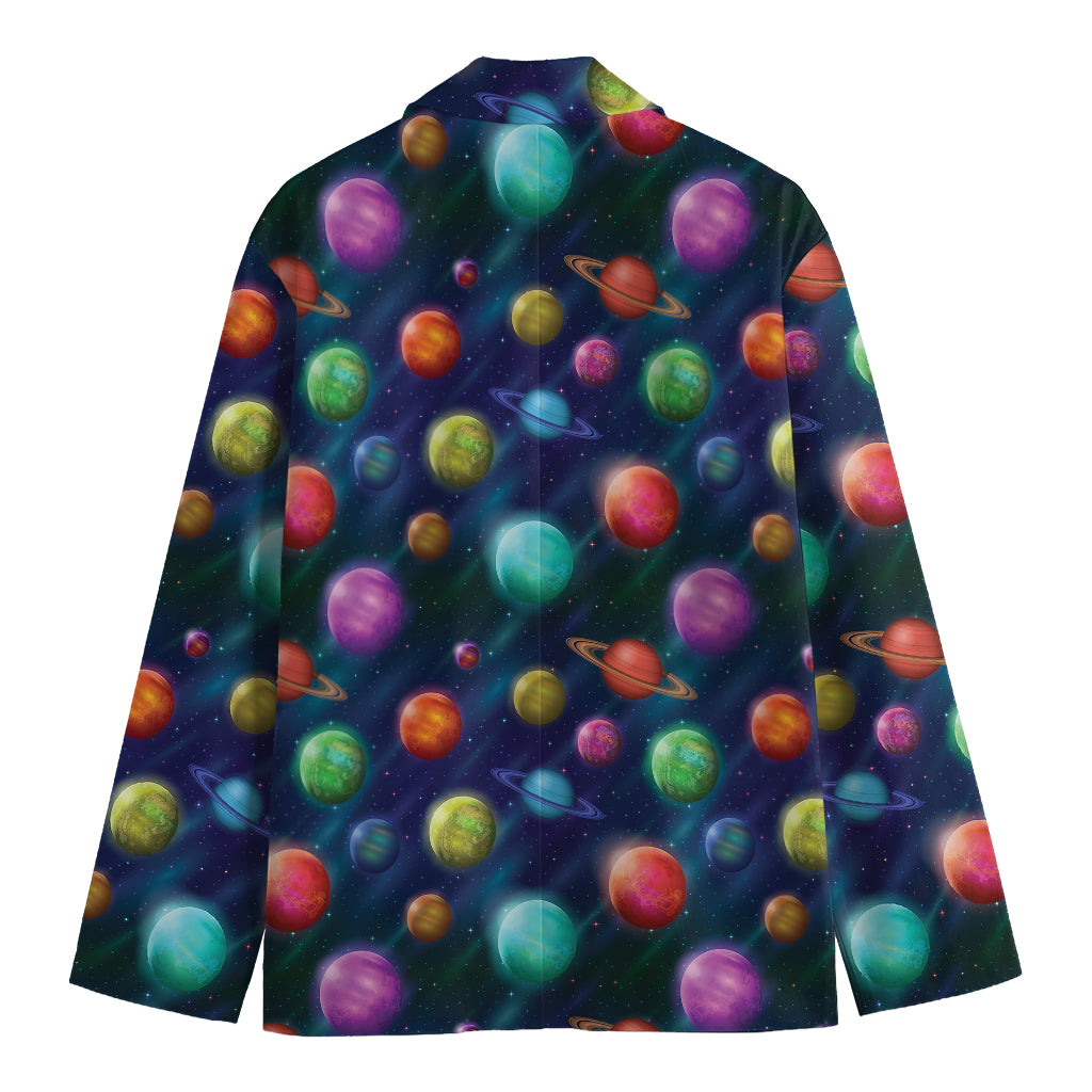 Fantastic Planets Pattern Print Men's Blazer