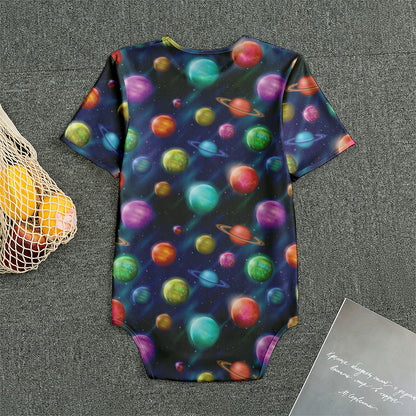 Fantastic Planets Pattern Print Men's Bodysuit
